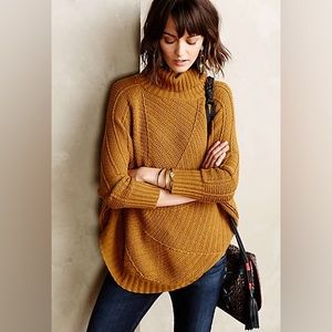Anthropologie Angel Of The North Harvest Moon Cozy Poncho Sweater